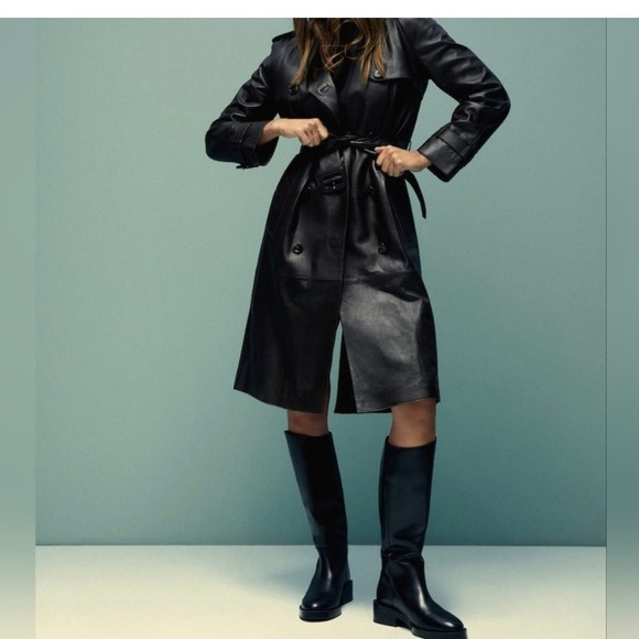 Mango Leather tall boots 10 riding 42 Eur - Picture 3 of 16